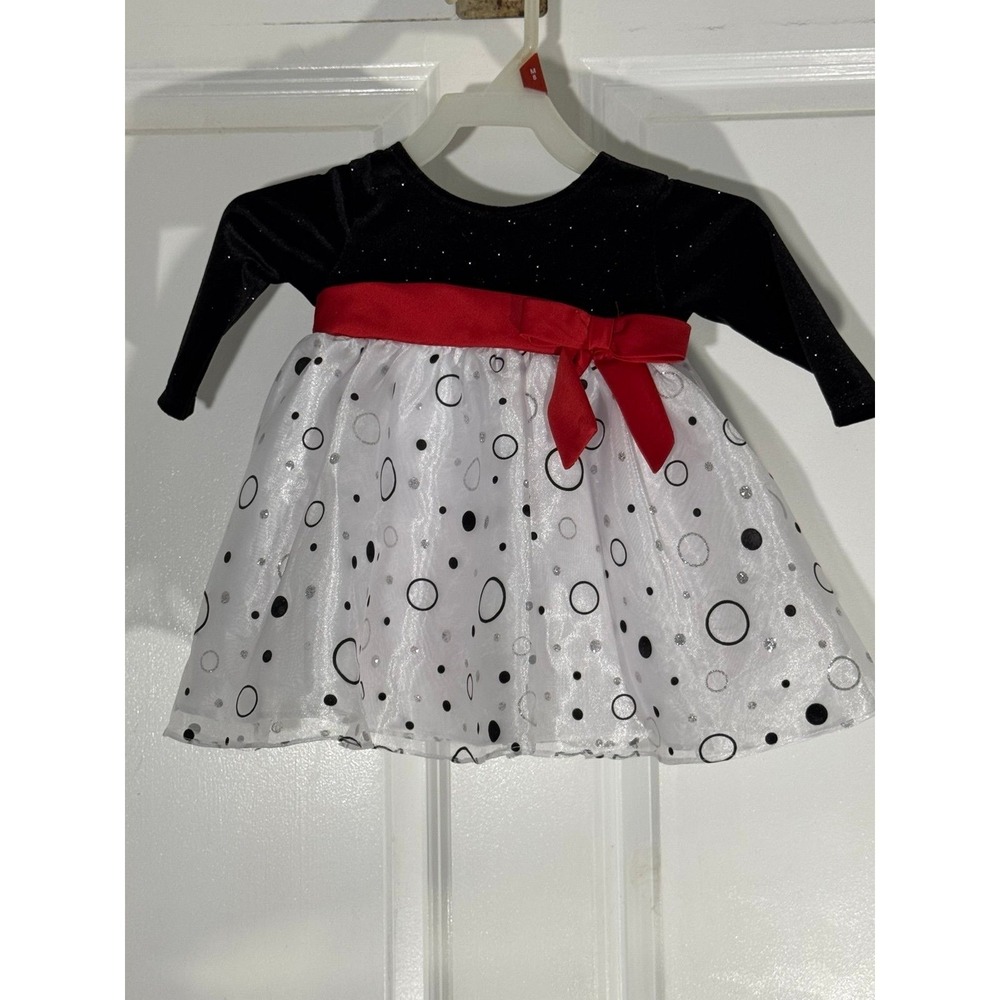 Bonnie baby 6month girls holiday Christmas dress‎ sparkly party